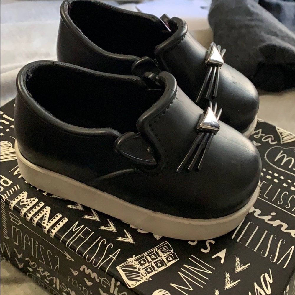 Mini Melissa’s Black Whisker shoes